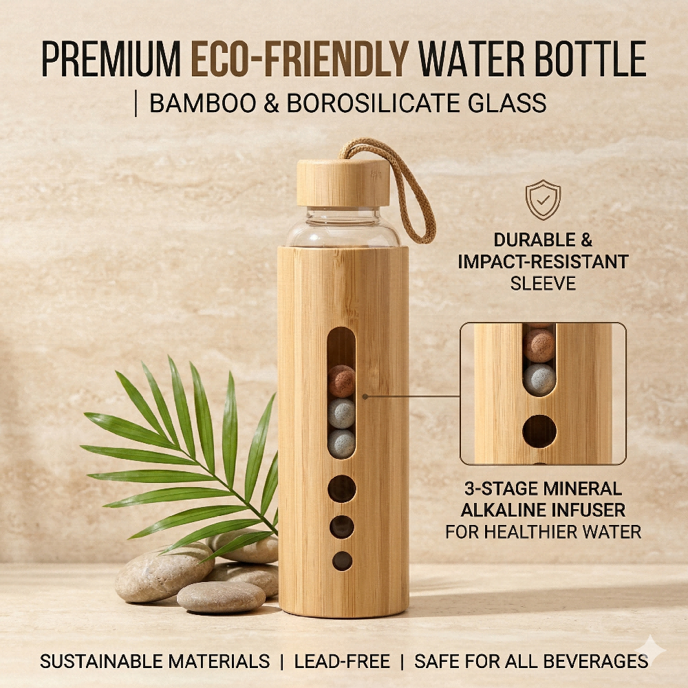550ML Borosilicate Glass Water – Bamboo Cutlery Travel recenzja i cena