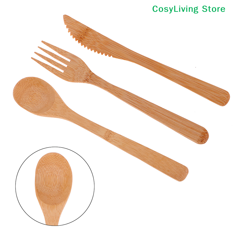 1Set Fork Cutter Spoon Reusabl – Bamboo Cutlery Travel recenzja i cena
